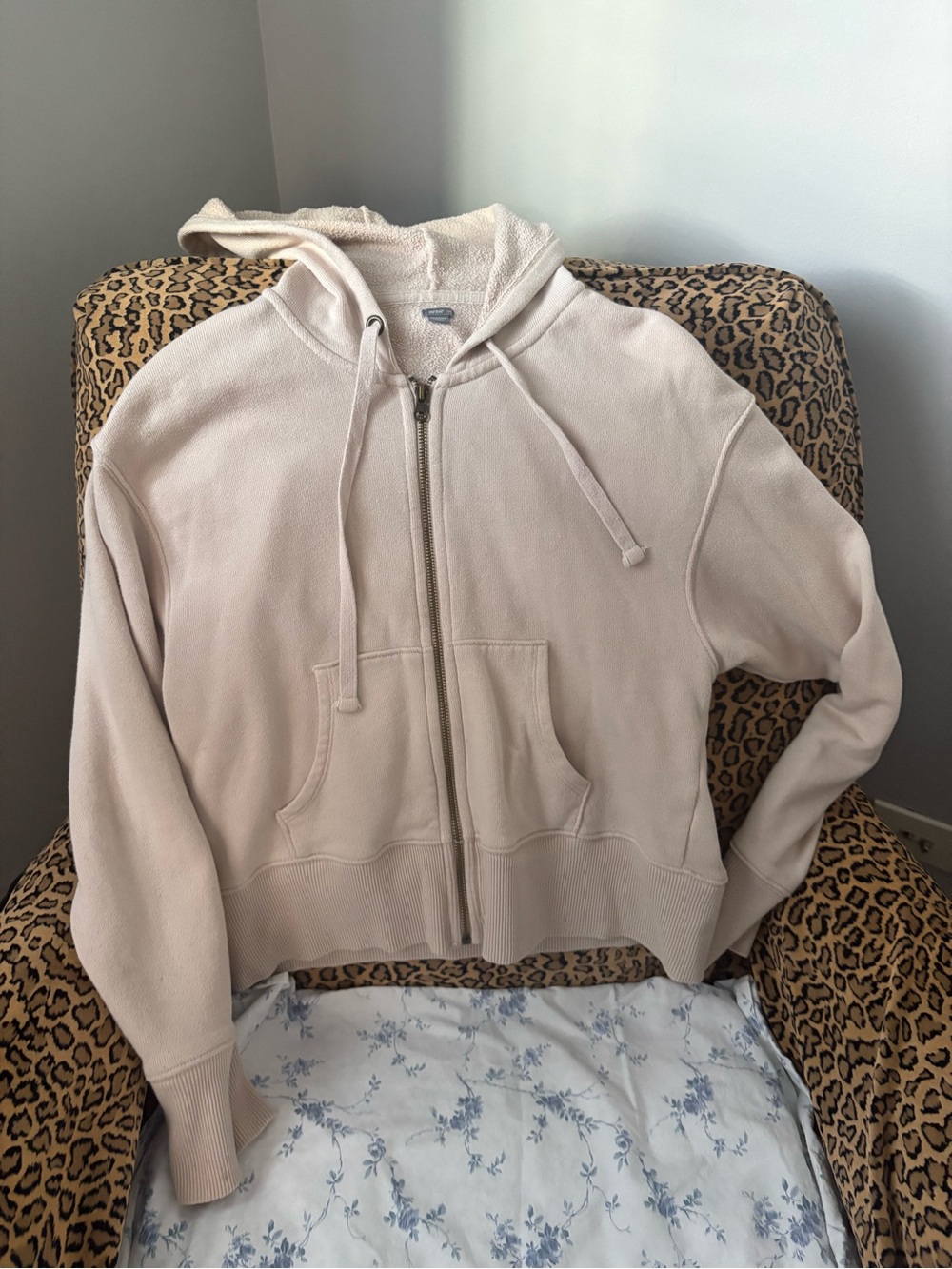 AERIE Light Beige Zip-Up Hoodie - Neutral Everyday Layer